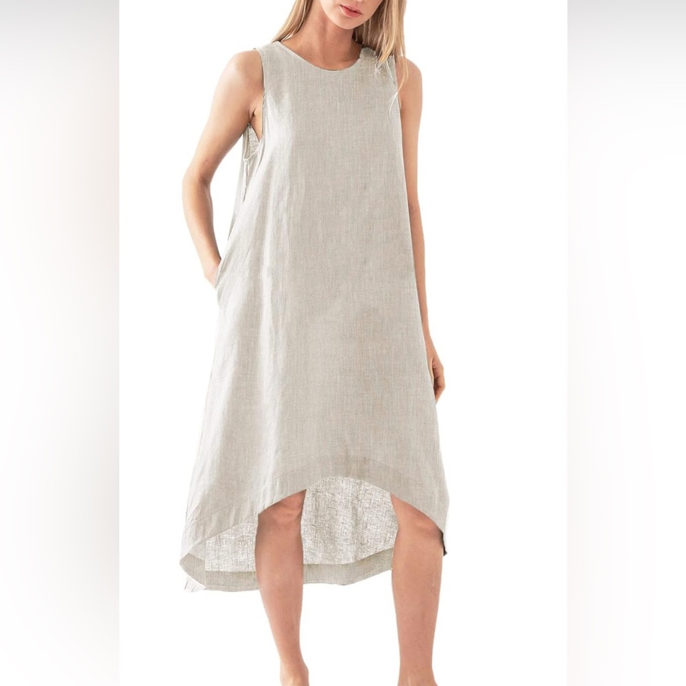 Linen Dress 100% Linen w/pockets
